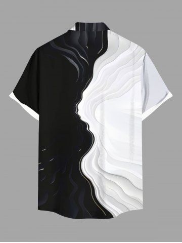 Contrast Colorblock Two Tone Swan Print Plus Size Matching Hawaii Beach Outfit For Couples