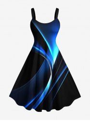 Plus Size Curve Light Beam Ombre Print Tank Dress -  