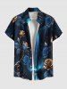 Rose Flower Fall Galaxy Print Plus Size Matching Hawaii Beach Outfit For Couples -  