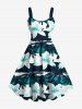 Coconut Tree Flowers Colorblock Print Plus Size Matching Hawaii Beach Outfit For Couples -  