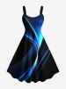 Curve Light Beam Ombre Print Plus Size Matching Hawaii Beach Outfit For Couples -  