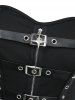 Star Zipper PU Strap Grommet Buckle Layered A Line Tank Dress -  