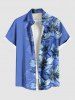 Flowers Leaf Print Plus Size Matching Hawaii Beach Outfit For Couples -  