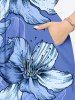Flowers Leaf Print Plus Size Matching Hawaii Beach Outfit For Couples -  