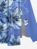 Flowers Leaf Print Plus Size Matching Hawaii Beach Outfit For Couples -  