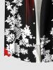 Plus Size Flower Branch Light Beam Print Hawaii Button Pocket Shirt For Men -  