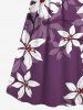 Plus Size Ombre Hibiscus Flower Print Hawaii Surplice A Line Cami Dress -  