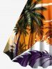 Plus Size Coconut Tree Sea Wave Sunset Ombre Sky Print Hawaii A Line Tank Dress -  