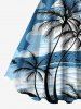 Plus Size Coconut Tree Sea Mountain Cloud Print Hawaii A Line Tank Dress -  