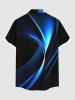 Plus Size Curve Light Beam Ombre Print Buttons Pocket Shirt For Men -  