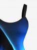 Plus Size Curve Light Beam Ombre Print Tank Dress -  