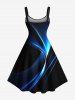 Plus Size Curve Light Beam Ombre Print Tank Dress -  