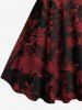 Plus Size Halloween Skulls Cross Spider Web Bat Print Tank Dress -  