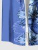 Plus Size Flowers Leaf Print Buttons Pocket Hawaii Shirt For Men -  