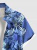 Plus Size Flowers Leaf Print Buttons Pocket Hawaii Shirt For Men -  