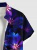 Plus Size Flowers Glitter 3D Print Buttons Pocket Hawaii Shirt For Men -  