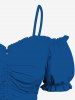 Flowers Tropical Leaf Print Hawaii Plus Size Matching Set -  