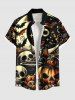 Halloween Pumpkin Skulls Star Bat Moon Print Plus Size Matching Outfit For Couples -  