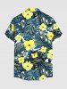 Flowers Tropical Leaf Print Plus Size Matching Hawaii Beach Outfit For Couples -  