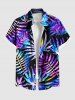 Matching Hawaii Shirt and Romper Plus Size Beach Outfit Colorful Tropical Leaf Printed for Couples -  