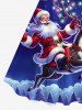 Plus Size Christmas Tree Light Hat Elk Santa Claus Glitter Galaxy Print A Line Tank Dress -  
