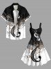 Plus Size Musical Notes Colorblock Print Hawaii Tank Dress -  