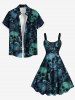 Plus Size Halloween Skulls Print Tank Dress -  