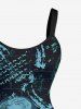 Plus Size Halloween Skulls Print Tank Dress -  