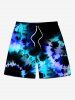 Spiral Tie Dye Print Plus Size Matching Hawaii Beach Outfit For Couples -  