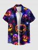 Halloween Pumpkin Skulls Spider Web Galaxy Print Plus Size Matching Outfit For Couples -  