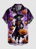 Halloween Pumpkin Wizard Ombre Smoke Print Plus Size Matching Outfit For Couples -  