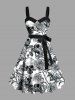 Halloween Skull Rose Flowers Print Plus Size Matching Outfit For Couples -  