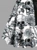 Halloween Skull Rose Flowers Print Plus Size Matching Outfit For Couples -  