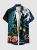 Halloween Pumpkin Moon Bat Castle Print Plus Size Matching Outfit For Couples -  