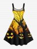 Halloween Pumpkin Tree Print Plus Size Matching Outfit For Couples -  