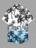 Coconut Tree Tropical Leaf Ombre Colorblock Print Plus Size Matching Hawaii Beach Outfit For Couples -  