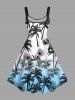 Coconut Tree Tropical Leaf Ombre Colorblock Print Plus Size Matching Hawaii Beach Outfit For Couples -  