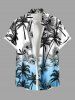 Coconut Tree Tropical Leaf Ombre Colorblock Print Plus Size Matching Hawaii Beach Outfit For Couples -  