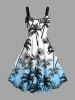 Coconut Tree Tropical Leaf Ombre Colorblock Print Plus Size Matching Hawaii Beach Outfit For Couples -  