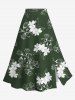 Hibiscus Flower Leaf Branch Print Plus Size Matching Hawaii Beach Outfit For Couples -  