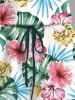 Plus Size Hibiscus Flowers Tropical Leaf Print Cinched Hawaii Romper -  