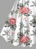 Plus Size Coconut Tree Flowers Tropical Leaf Parrot Print Hawaii Tank Dress -  