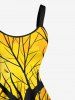 Robe débardeur grande taille à imprimé citrouille d'Halloween - Jaune L