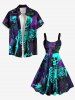 Plus Size Skeleton Heart Letters Print Halloween A Line Tank Dress -  