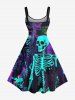 Plus Size Skeleton Heart Letters Print Halloween A Line Tank Dress -  