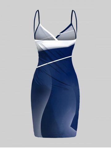 Curve Ombre Light Beam Print Plus Size Matching Hawaii Beach Outfit For Couples