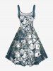 Flowers Leaf Tropical Print Plus Size Matching Hawaii Beach Outfit For Couples -  
