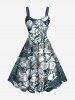 Flowers Leaf Tropical Print Plus Size Matching Hawaii Beach Outfit For Couples -  