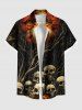 Tenue assortie grande taille pour couple, motif crânes, citrouille, chauve-souris, lune, arbre, Halloween - Noir 