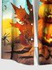 Tenue assortie grande taille pour couple, motif citrouille, araignée, feuille d'érable, lune et étoiles, pour Halloween - Multi-A 